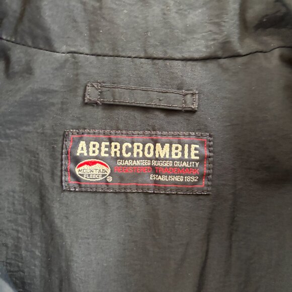 VTG‎ Abercrombie Full Zip Vest Mens M Reversible Blue Gray Mountain Fleece Y2K - Picture 4 of 5